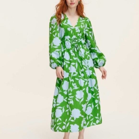 NWT Kate Spade x Target Classic Rose Linen Long Sleeve Maxi Dress Size XS - Picture 1 of 10